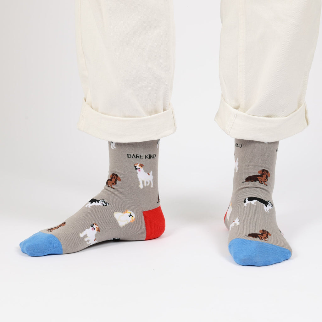 Grey Dog Bamboo Sock Pair