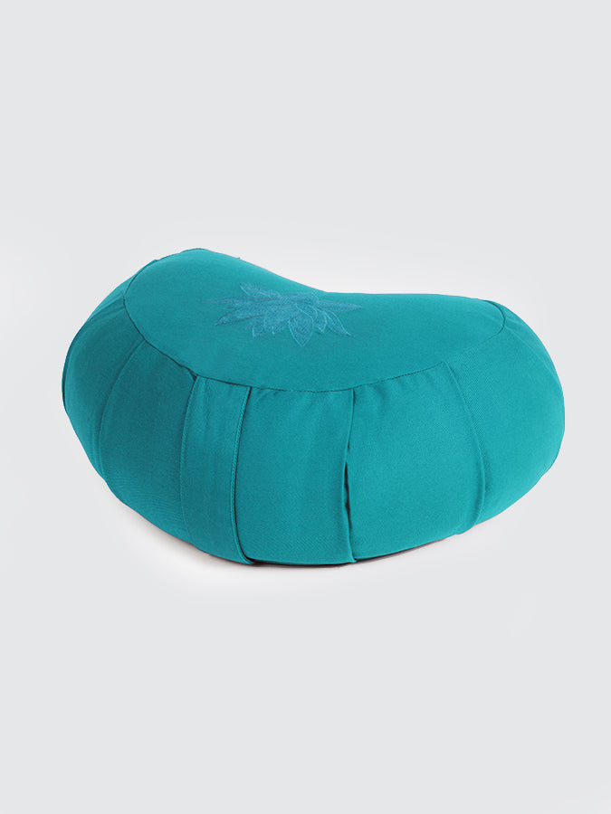 Organic Cotton Crescent Lotus Zafu Buckwheat Meditation Cushion