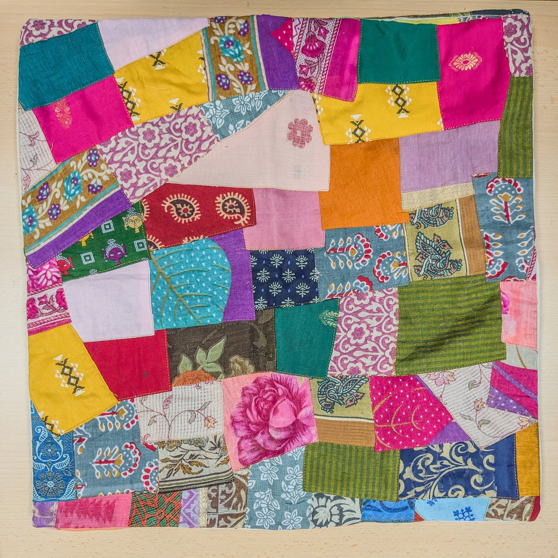 Handmade Patchwork Sari Cushion Cover 45cm