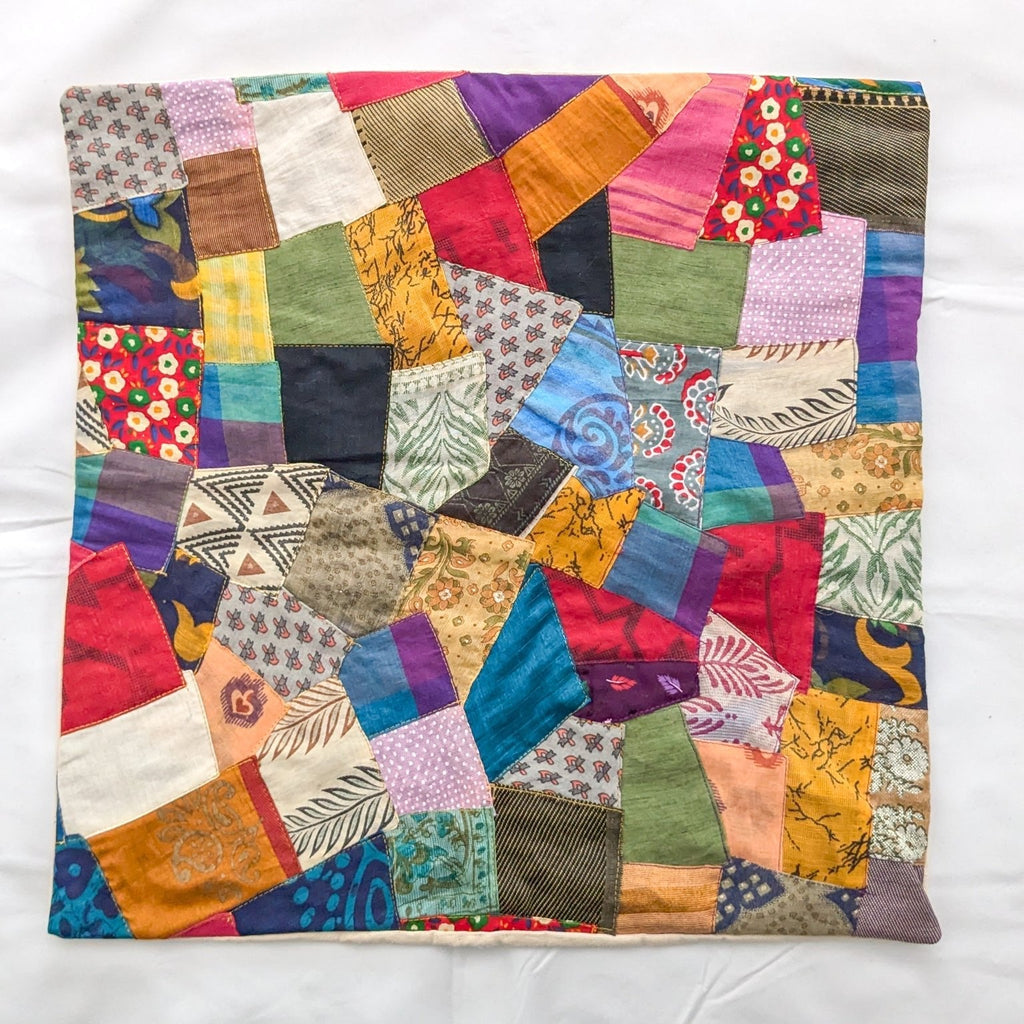 Handmade Patchwork Sari Cushion Cover 45cm