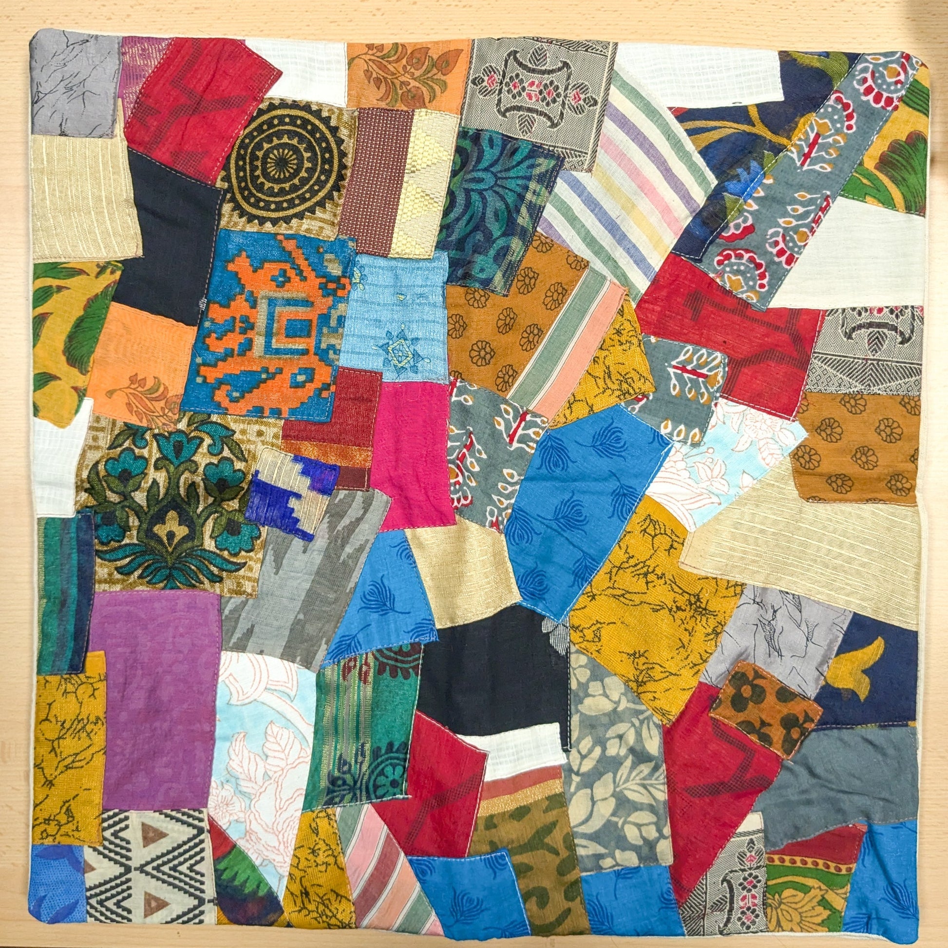 Handmade Patchwork Sari Cushion Cover 45cm