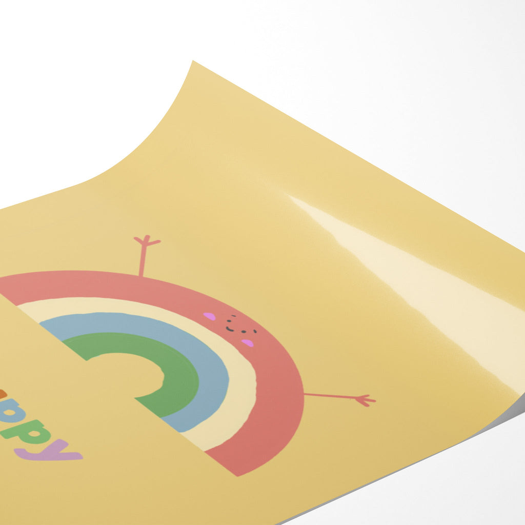 Happy Rainbow Wall Art Print for Nurseries and Kids Bedrooms