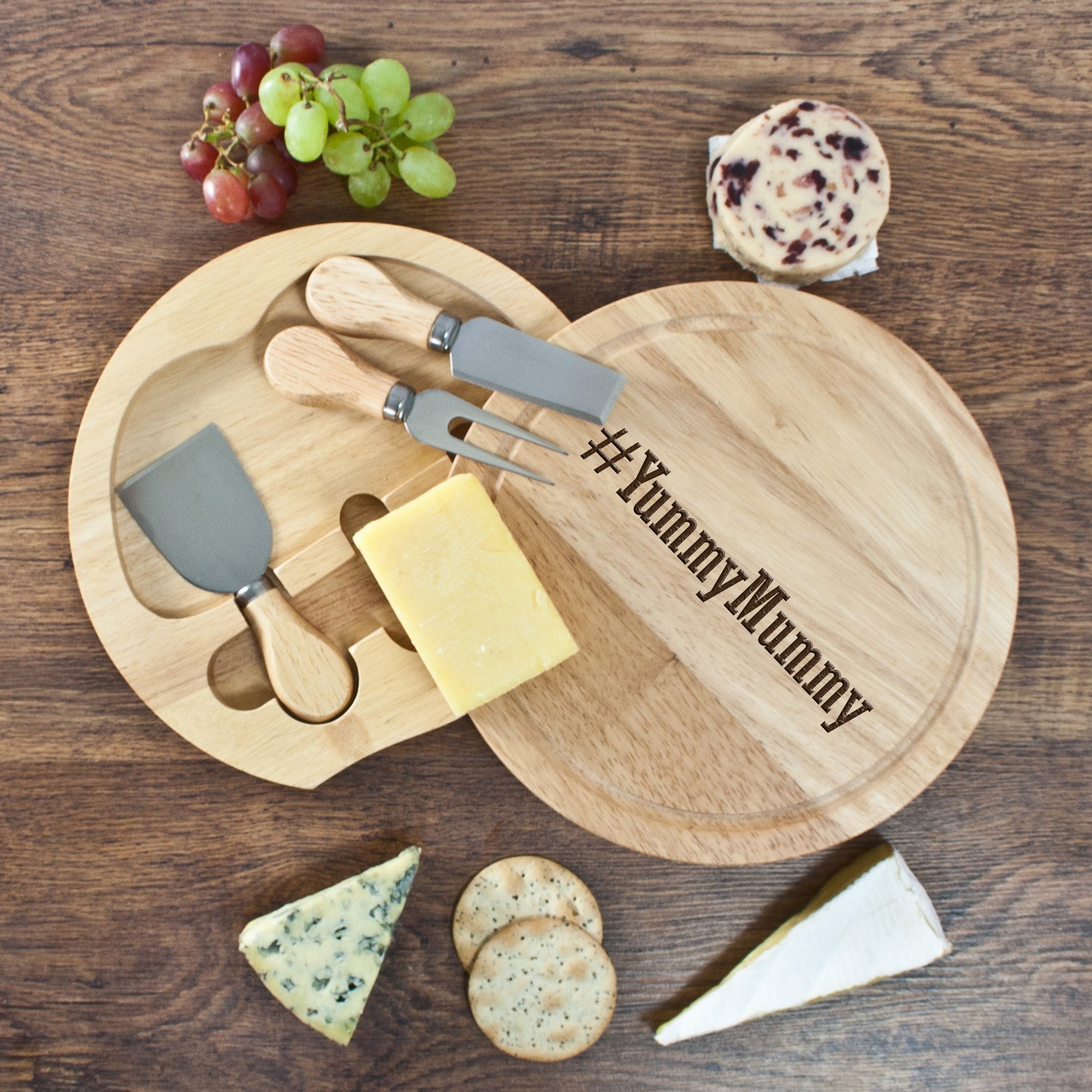 Personalised Hashtag Round Cheese Board