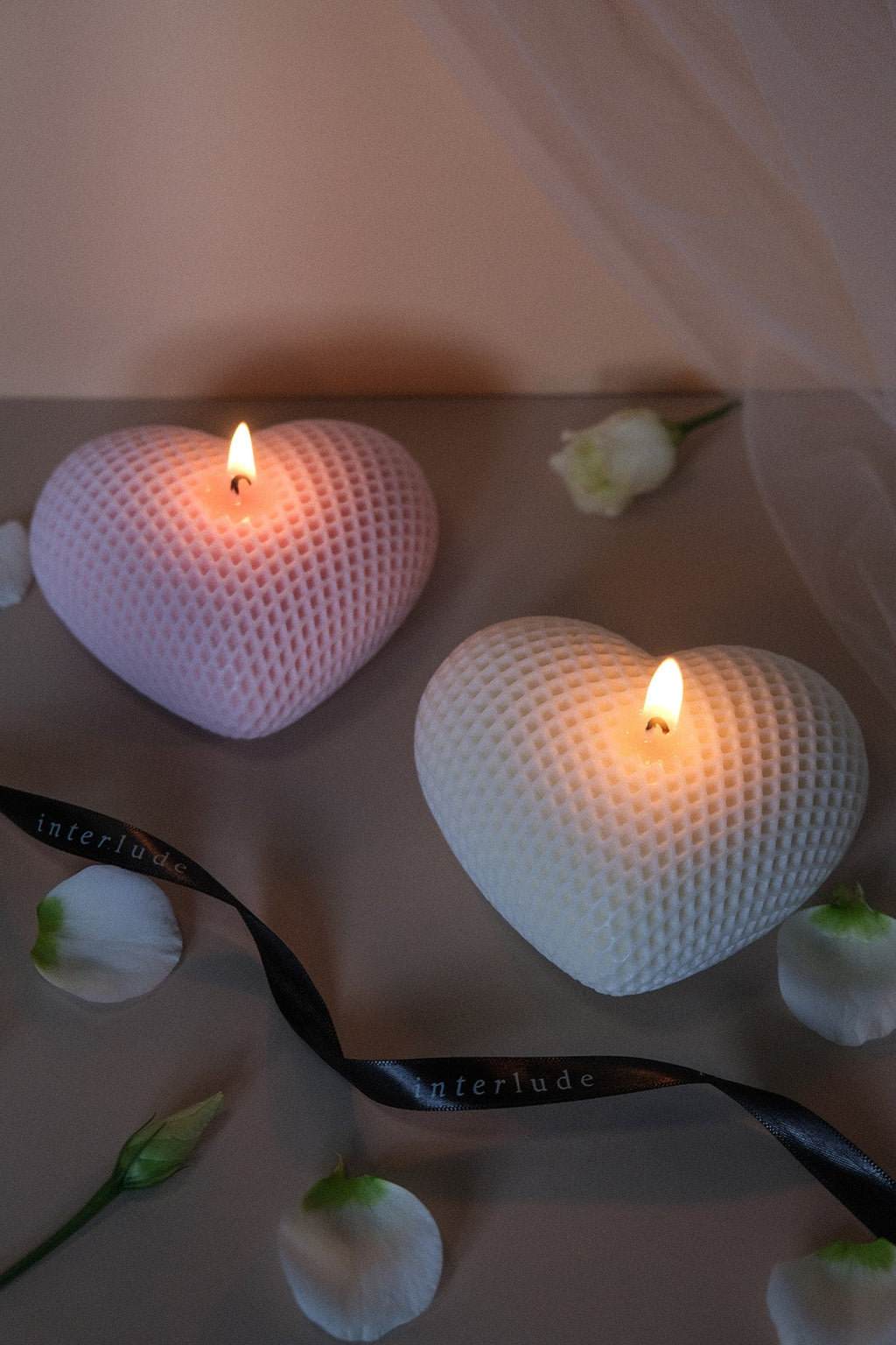Heart Shaped Peony Soy Candle