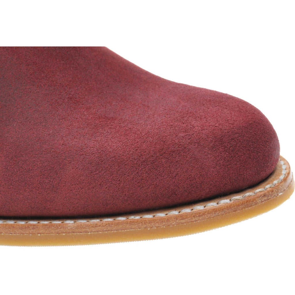 Plum Suede Chelsea Boots with Rubber Sole