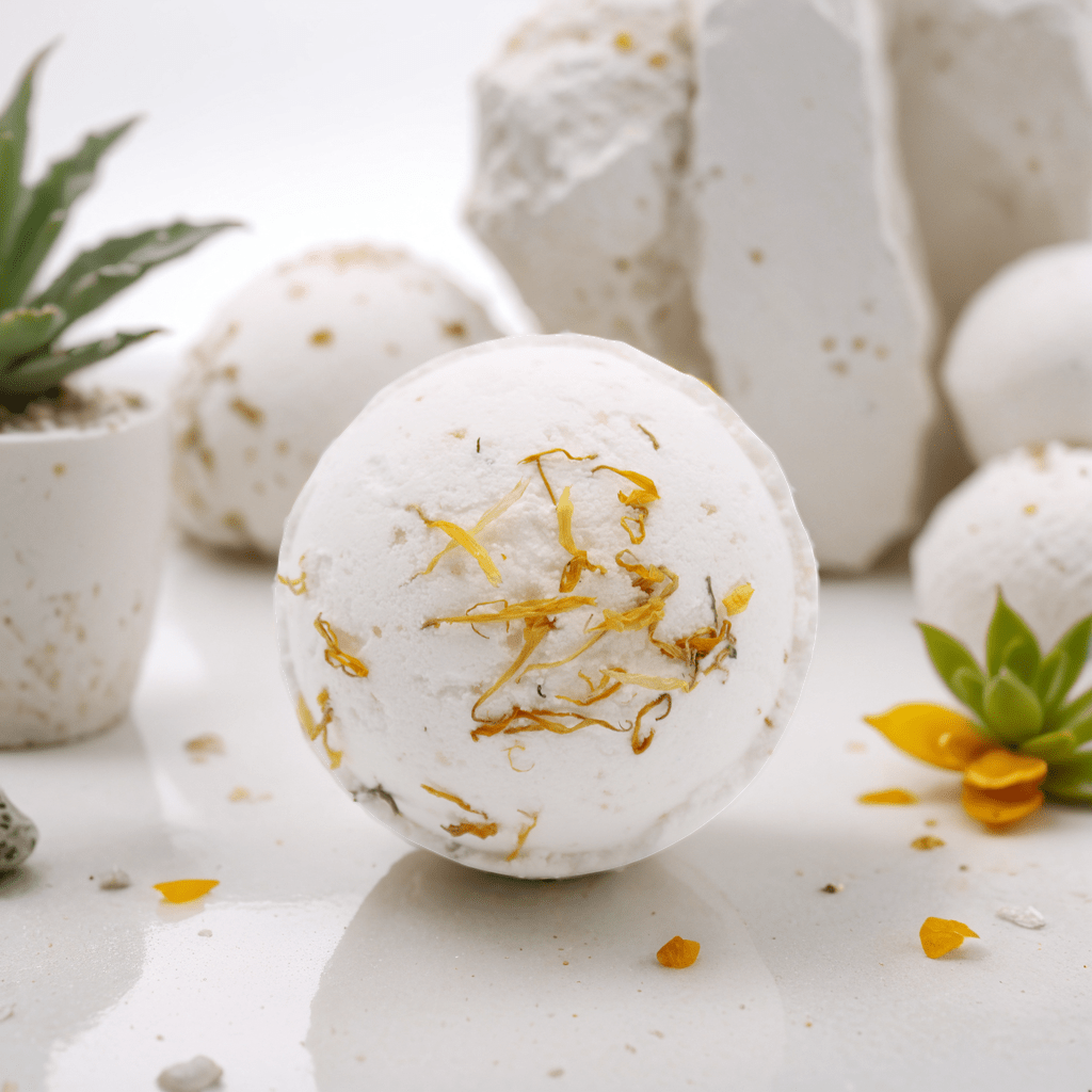 Himalayan Salt Bath Bomb with Lemon, Ginger, Orange and Avocado Oil