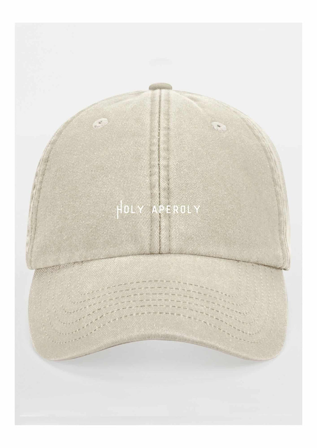 a soft pastel cotton cap with a vintage look, shown in gentle morning light