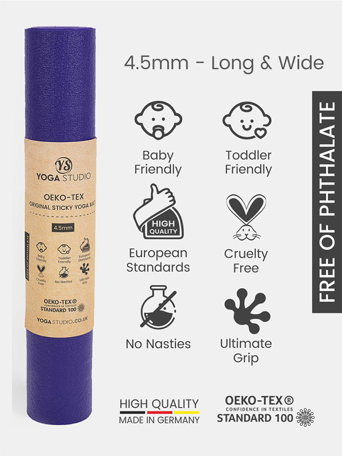 Long and Wide Yoga Mat 4.5mm Non-Slip Cushioned