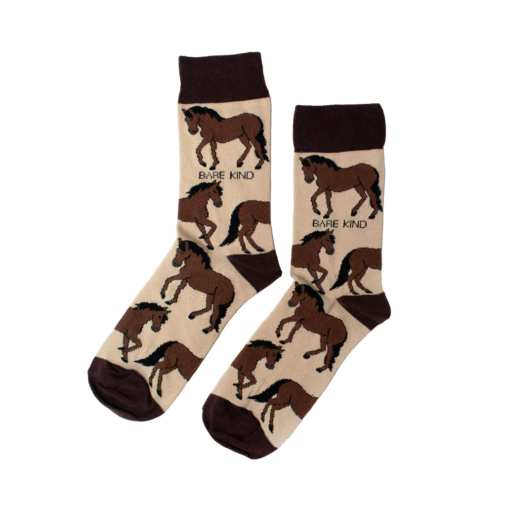 Save the Horses Bamboo Socks in Brown