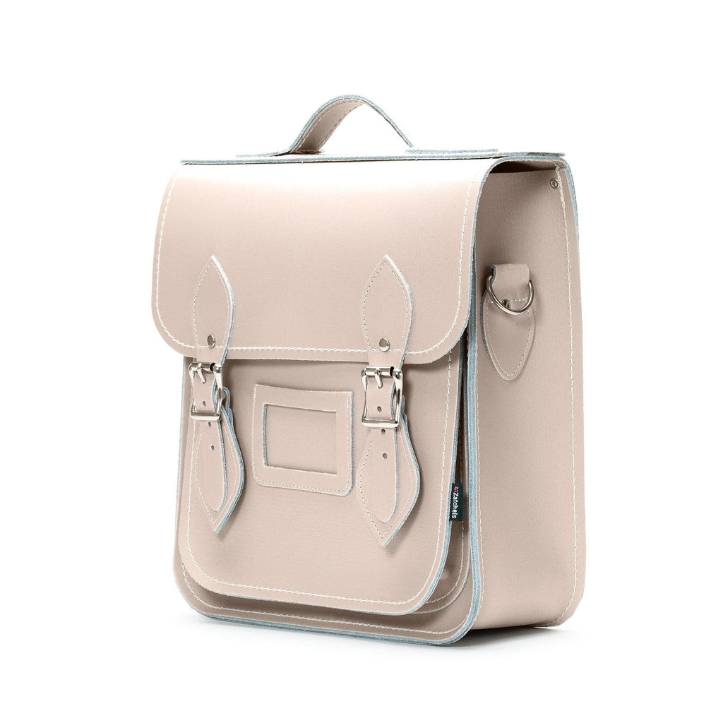 Handmade Leather City Backpack in Iced Coffee