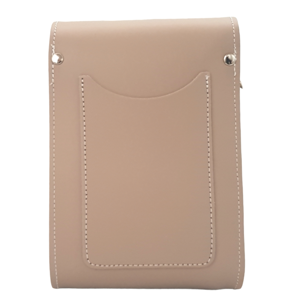 Handmade Leather Festival Phone Bag in Iced Coffee