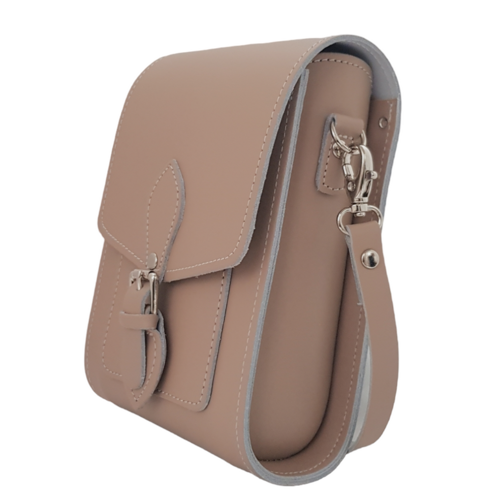Handmade Leather Festival Phone Bag in Iced Coffee