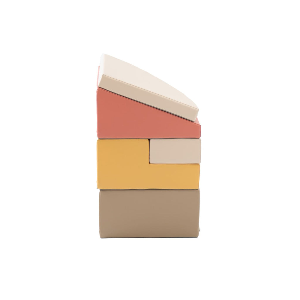 Soft Play 5 Foam Block Set - Pastel Pink Corner Climber