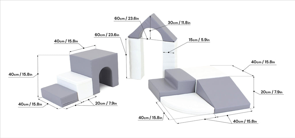 iglu adventurer foam block set arranged in a functional play layout for building and climbing