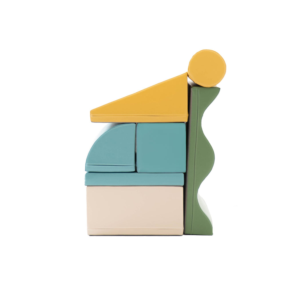 bold pastel turquoise foam block set for creative baby play