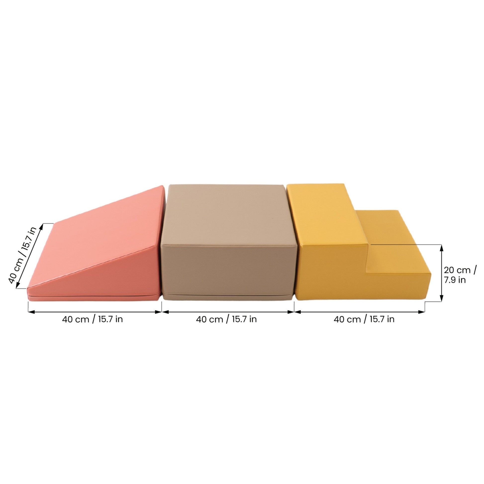 soft pink foam climbing blocks arranged in a functional layout for a toddler's motor skill development