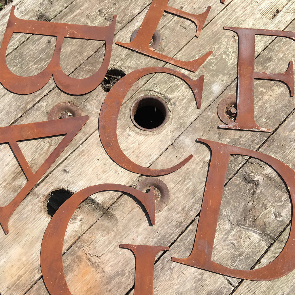 Rustic Metal Letters and Numbers 5 inch and 12 inch for Home and Garden Decor