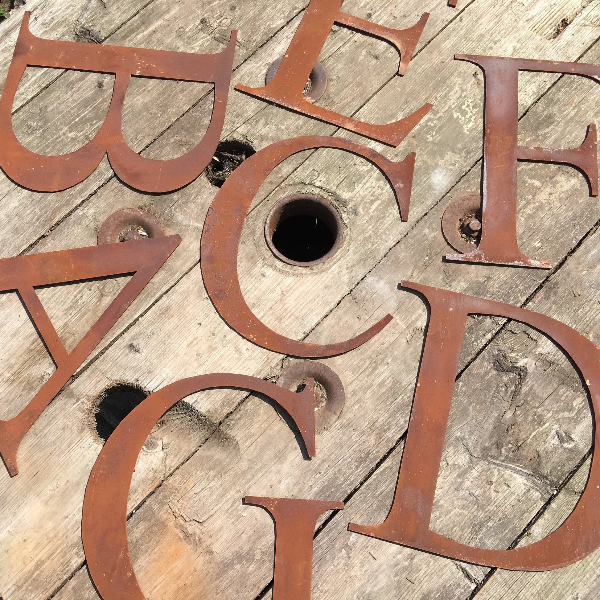 Rustic Metal Letters and Numbers 5 inch and 12 inch for Home and Garden Decor