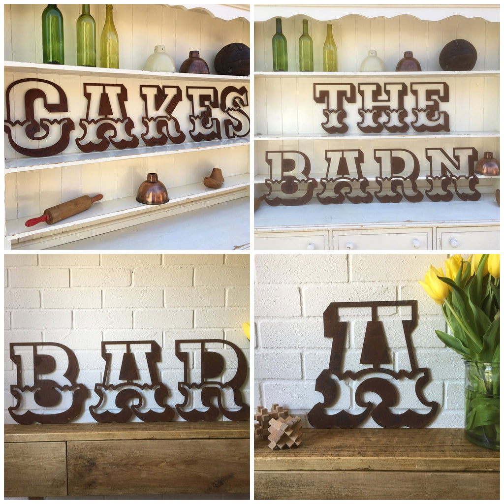 Rusty 12 Inch Carnival Metal Letters A to Z