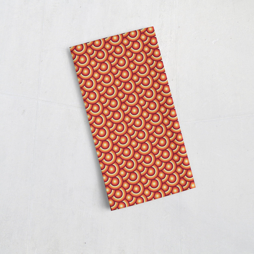 Orange Tea Towel with 70s Retro Circle Design