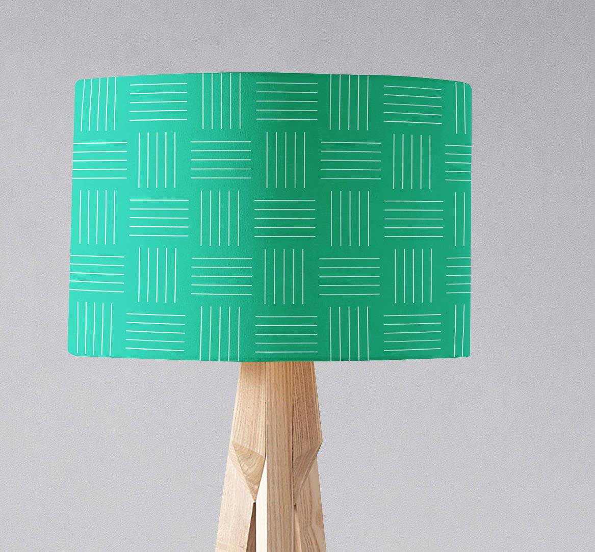 Green and White Geometric Lampshade for Ceiling or Table