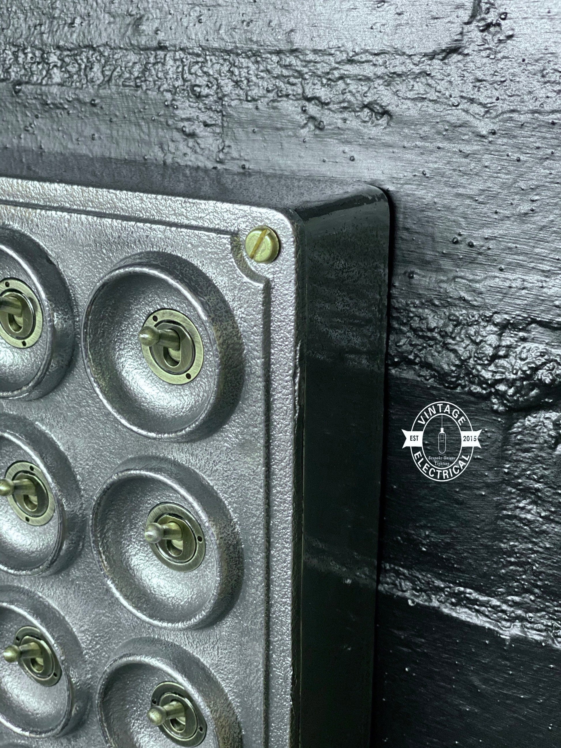 12 Gang 2 Way Vintage Industrial Cast Metal Surface Light Switch