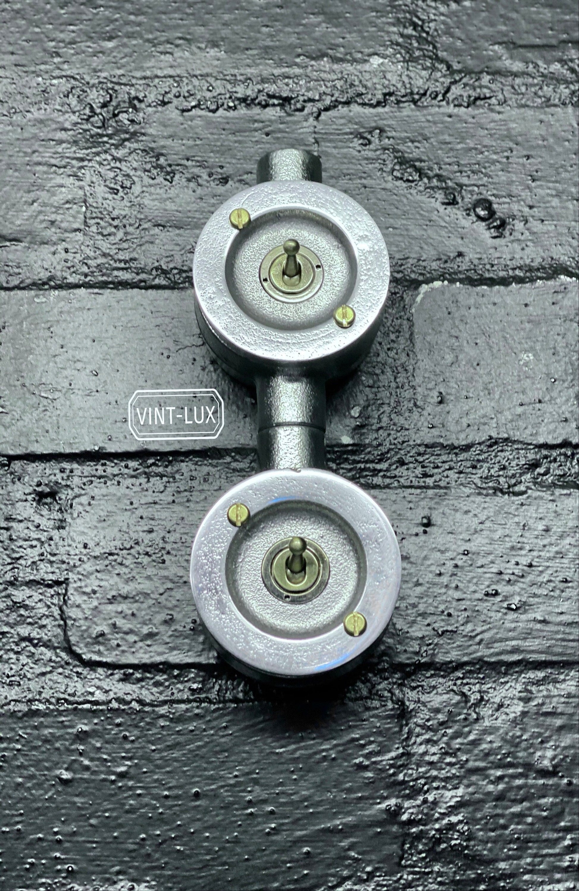 Double Gang 2 Way Industrial Vintage Cast Metal Light Switch