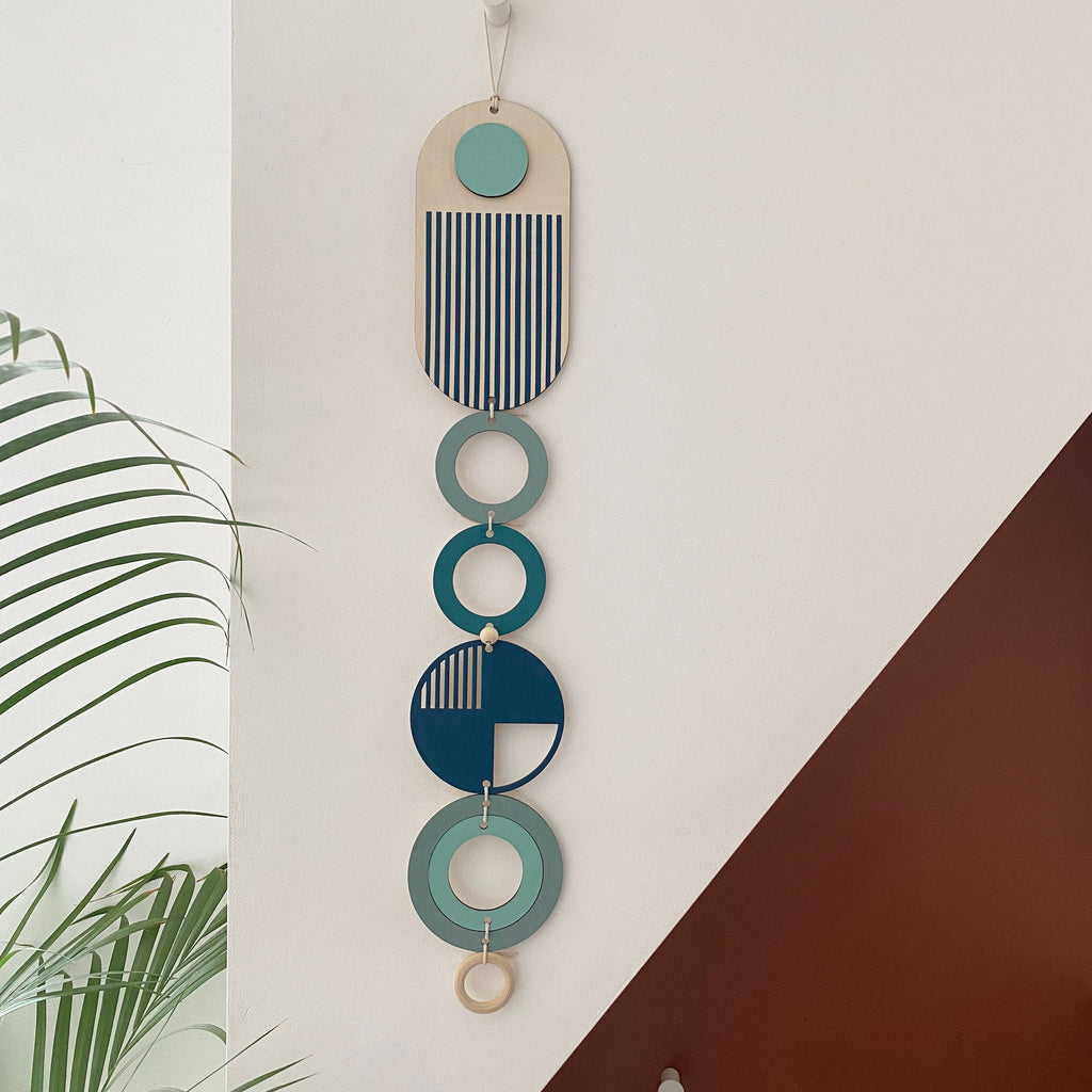 Medium Lines Modern Art Wood Wall Hanging in Nine Colours