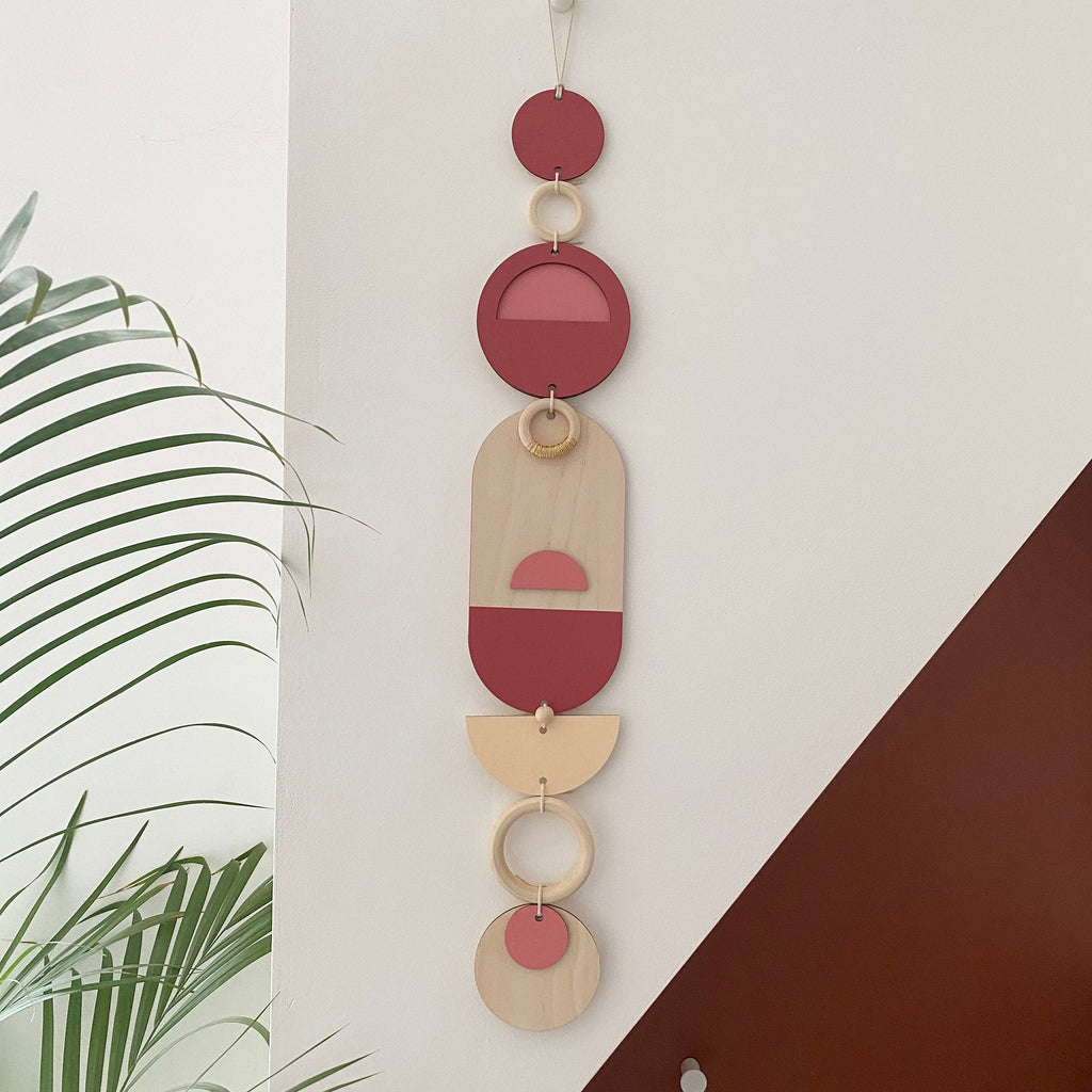 Pink and Gold Geometric Wall Art Handmade Modern Decor