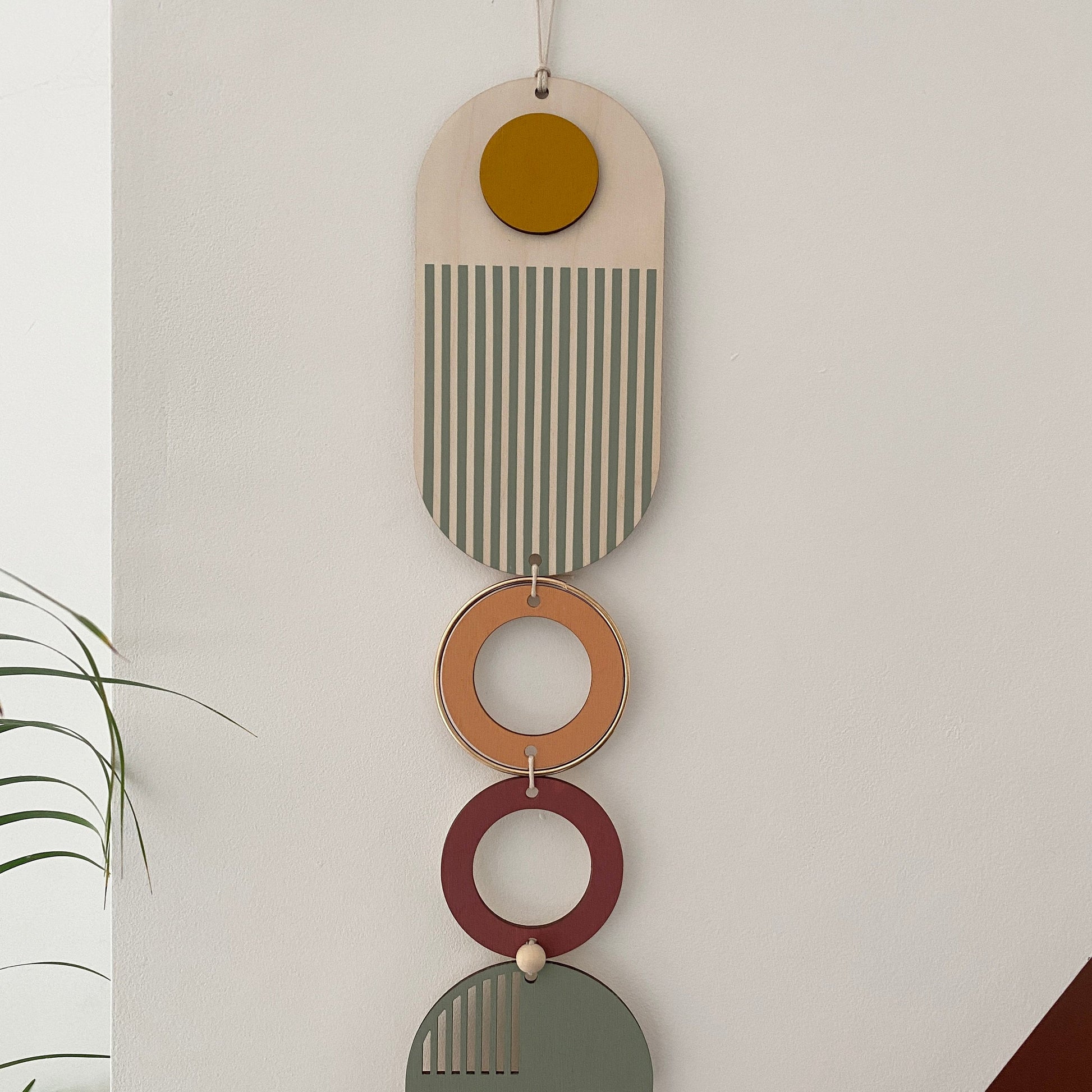 Muted Geometric Wall Art Modern Minimal Home Decor Slim Line Hanging