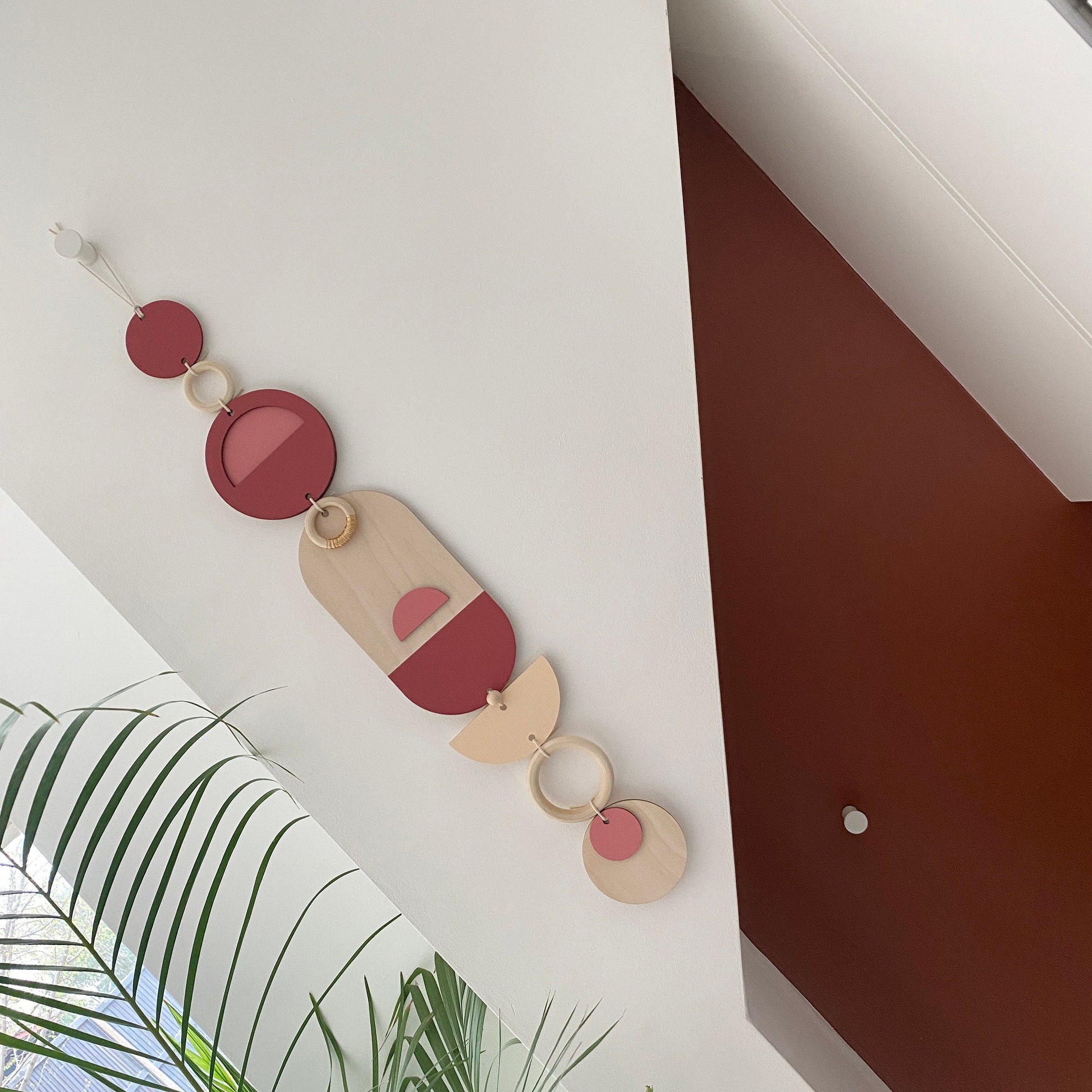 Pink and Gold Geometric Wall Art Handmade Modern Decor