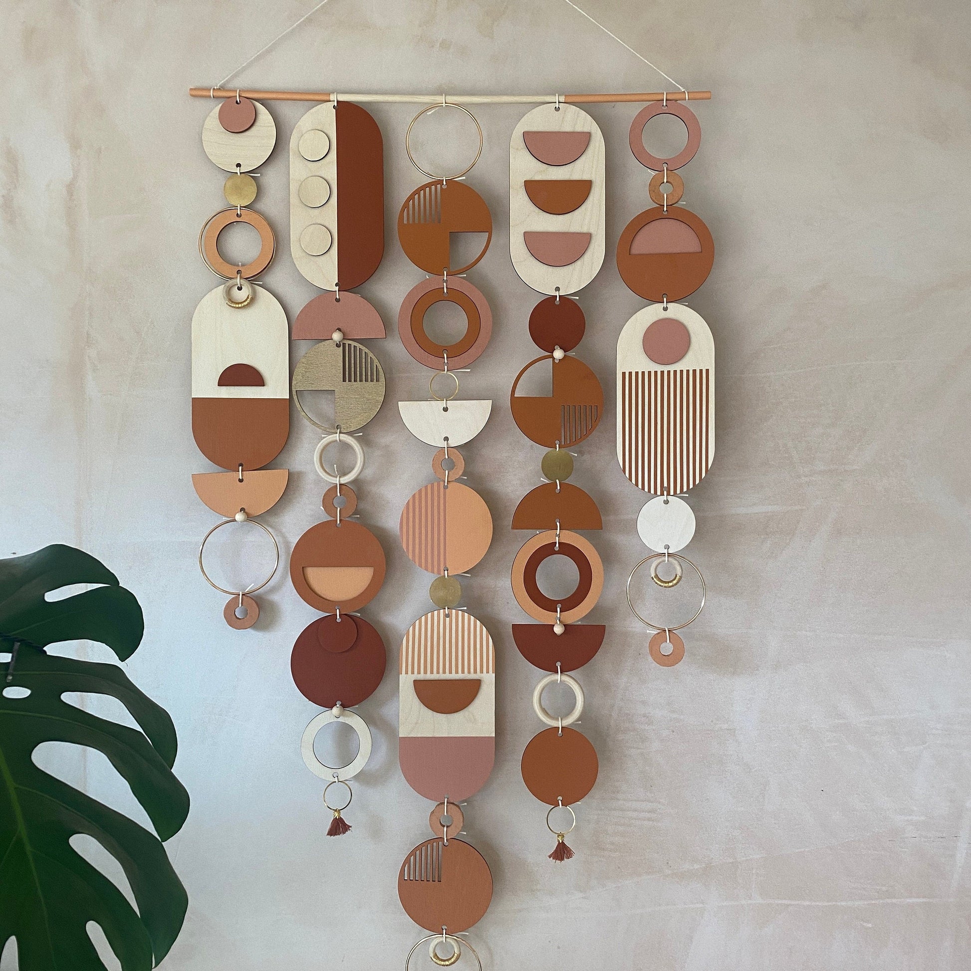Large Modern Geometric Wall Art in Warm Tones