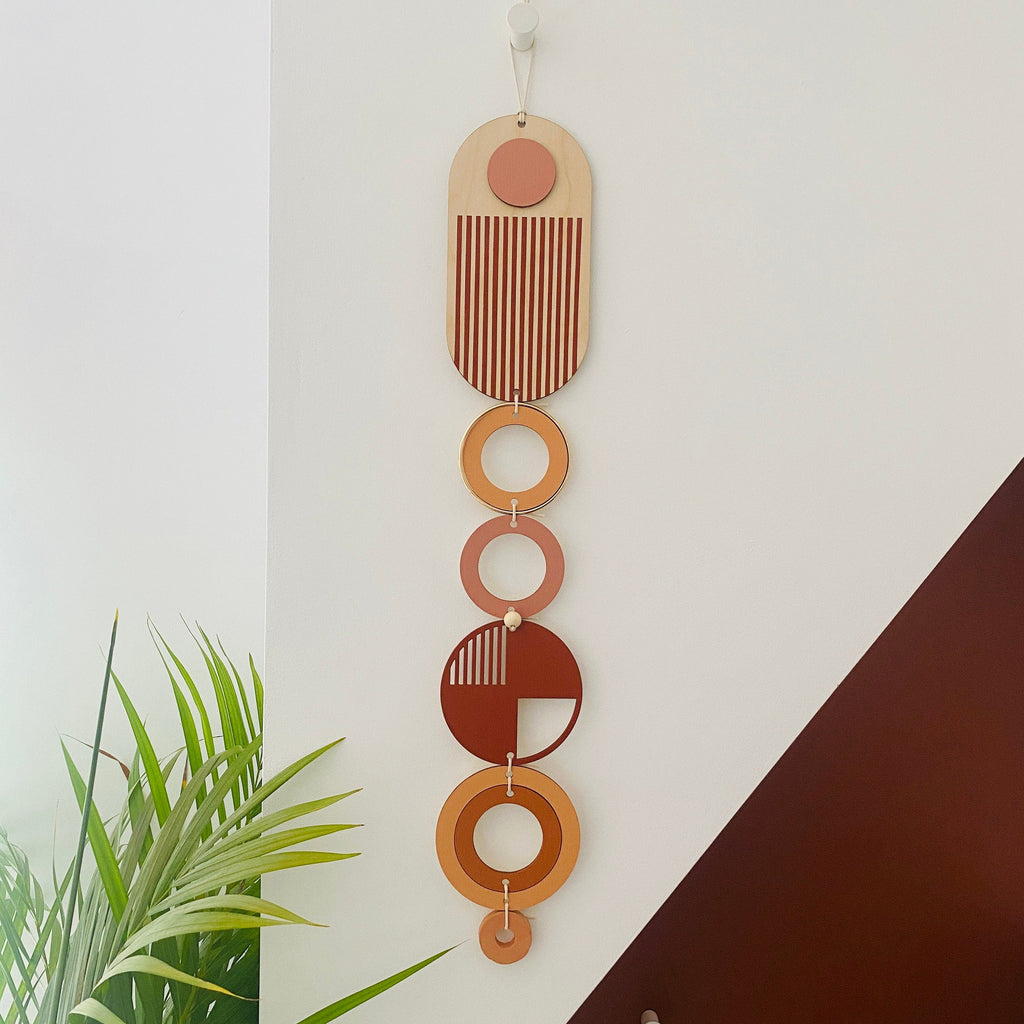 Medium Lines Modern Art Wood Wall Hanging in Nine Colours
