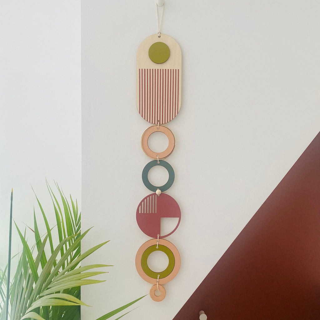 Medium Lines Modern Art Wood Wall Hanging in Nine Colours