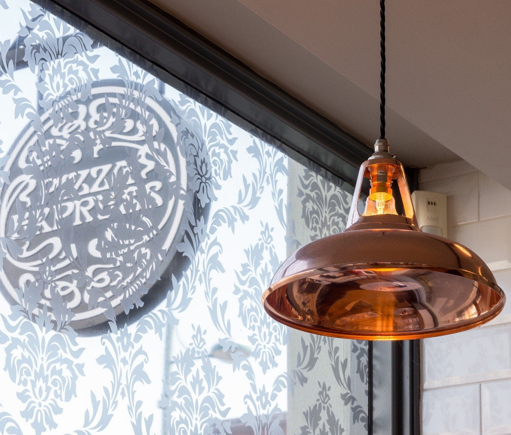 Solid Copper Slotted Pendant Ceiling Light 11 Inch