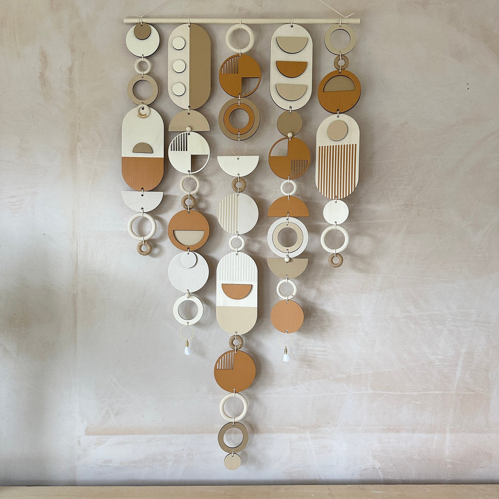 Desert Sand Geometric Wall Hanging Mid-Century Modern Art