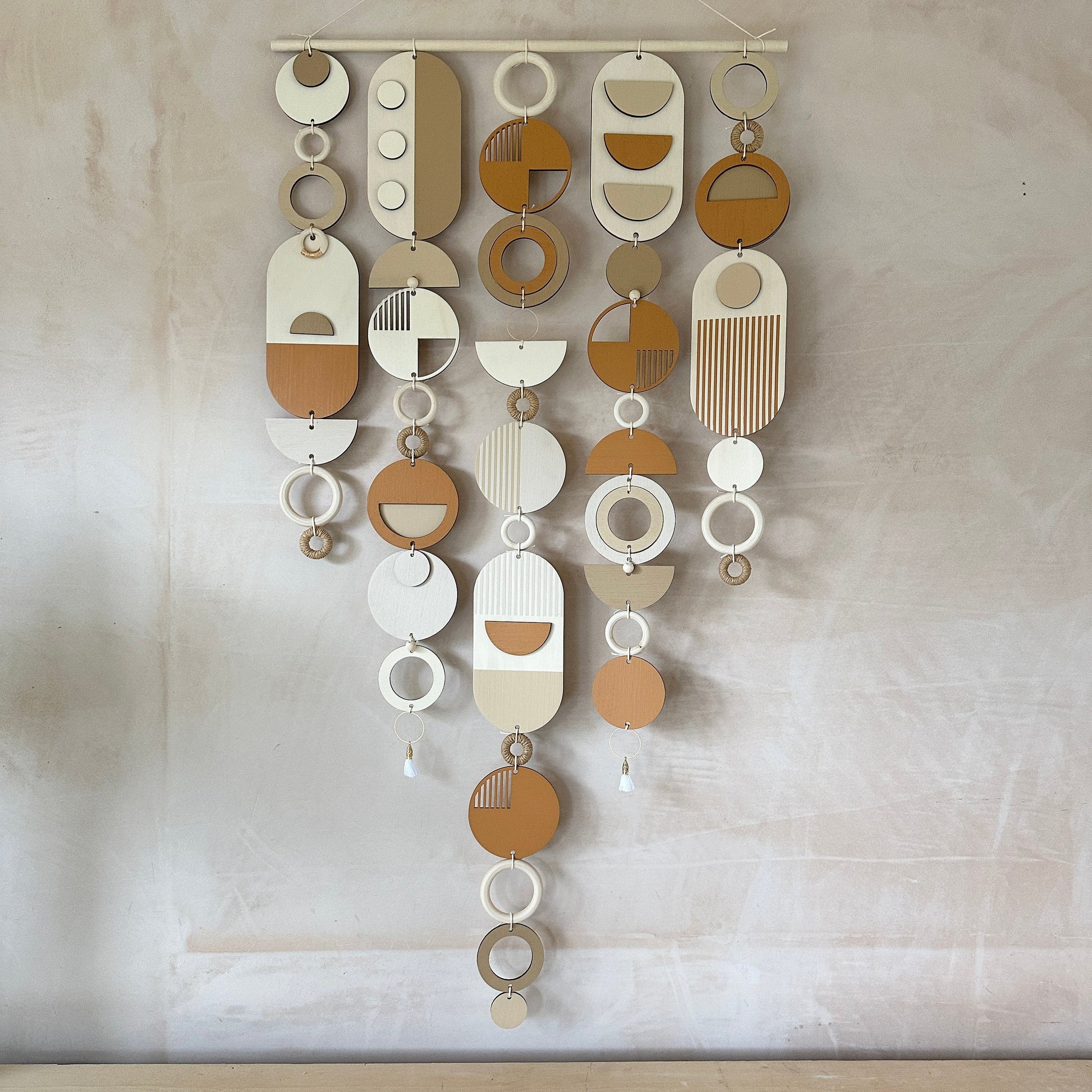 Desert Sand Geometric Wall Hanging Mid-Century Modern Art