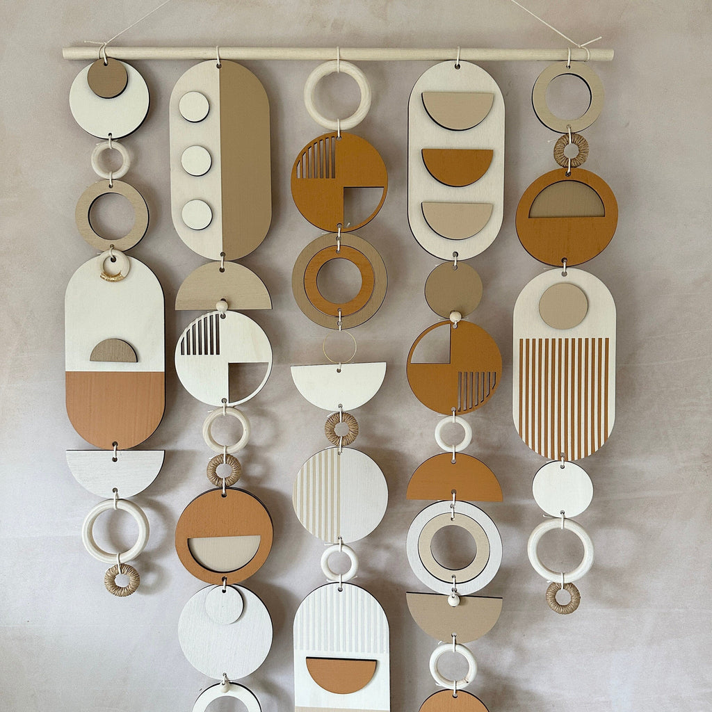 Desert Sand Geometric Wall Hanging Mid-Century Modern Art