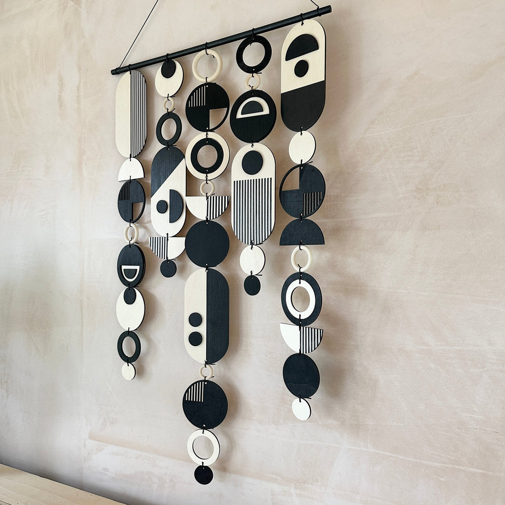 Handmade Modern Monochrome Wooden Wall Art