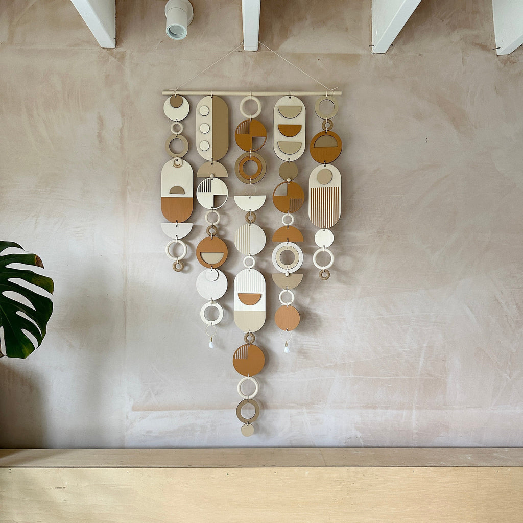 Desert Sand Geometric Wall Hanging Mid-Century Modern Art