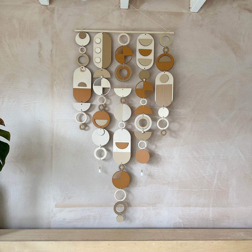 Desert Sand Geometric Wall Hanging Mid-Century Modern Art