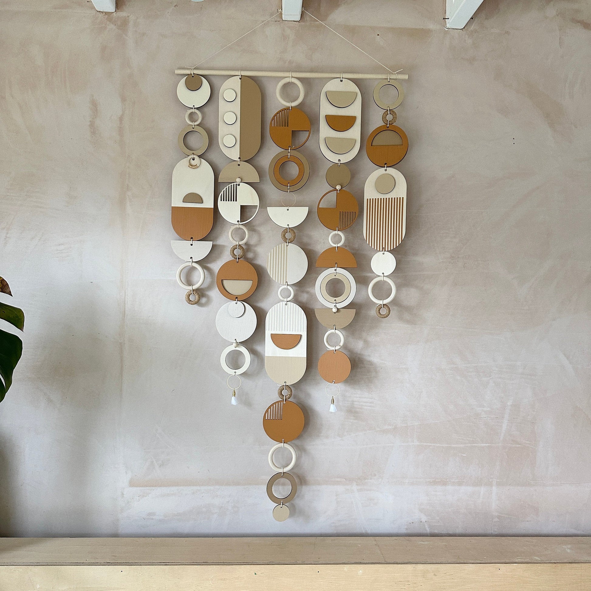 Desert Sand Geometric Wall Hanging Mid-Century Modern Art