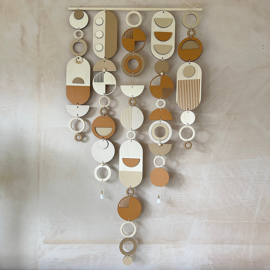 Desert Sand Geometric Wall Hanging Mid-Century Modern Art