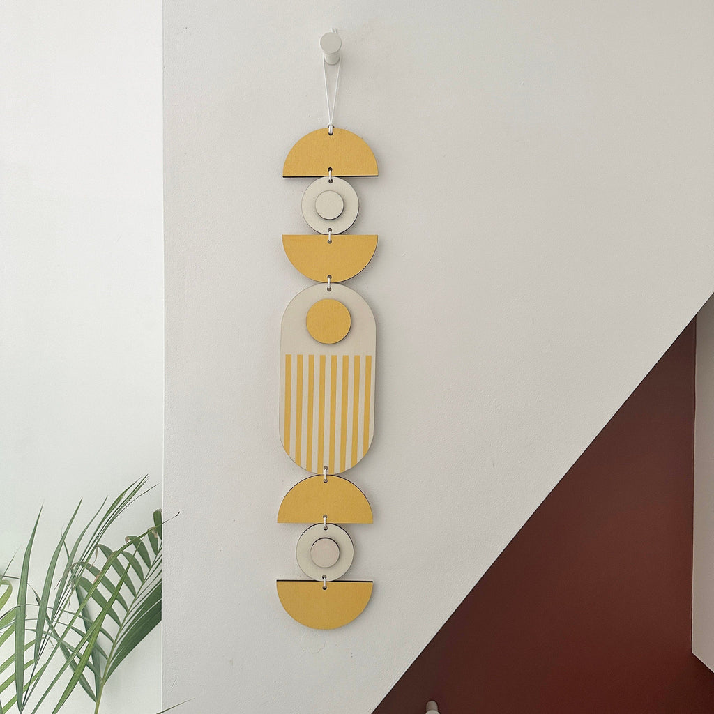 Bright Pastel Geometric Wall Hanging in Six Colours