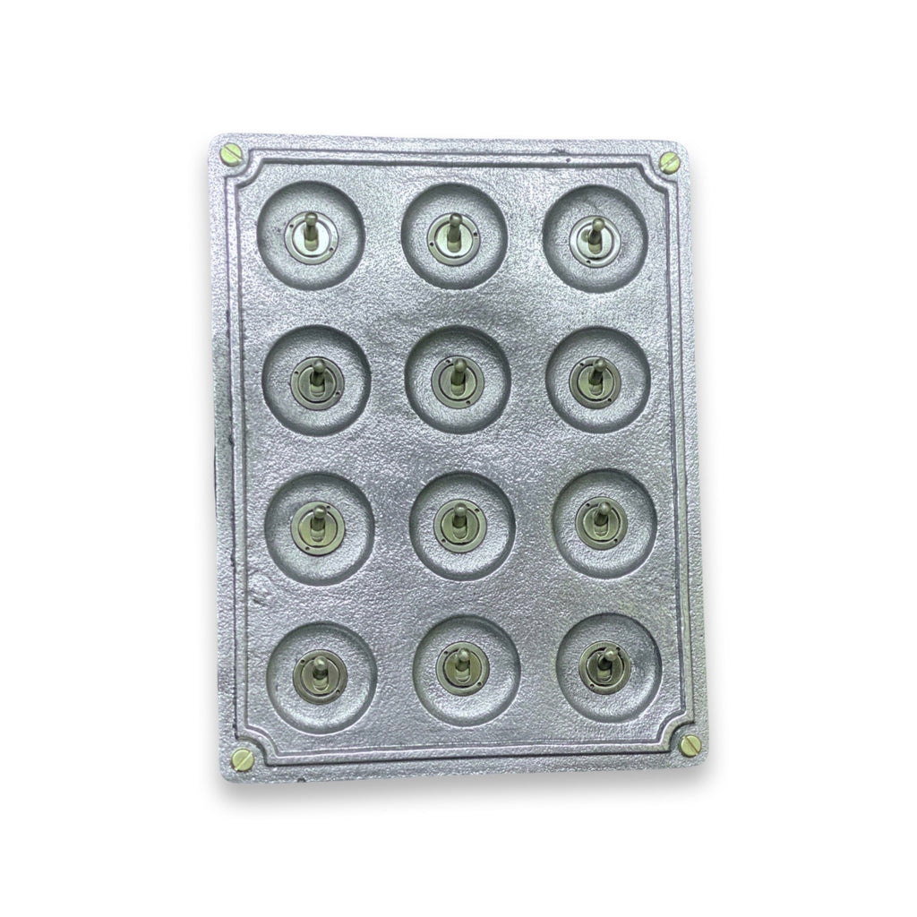 12 Gang 2 Way Vintage Industrial Cast Metal Light Switch