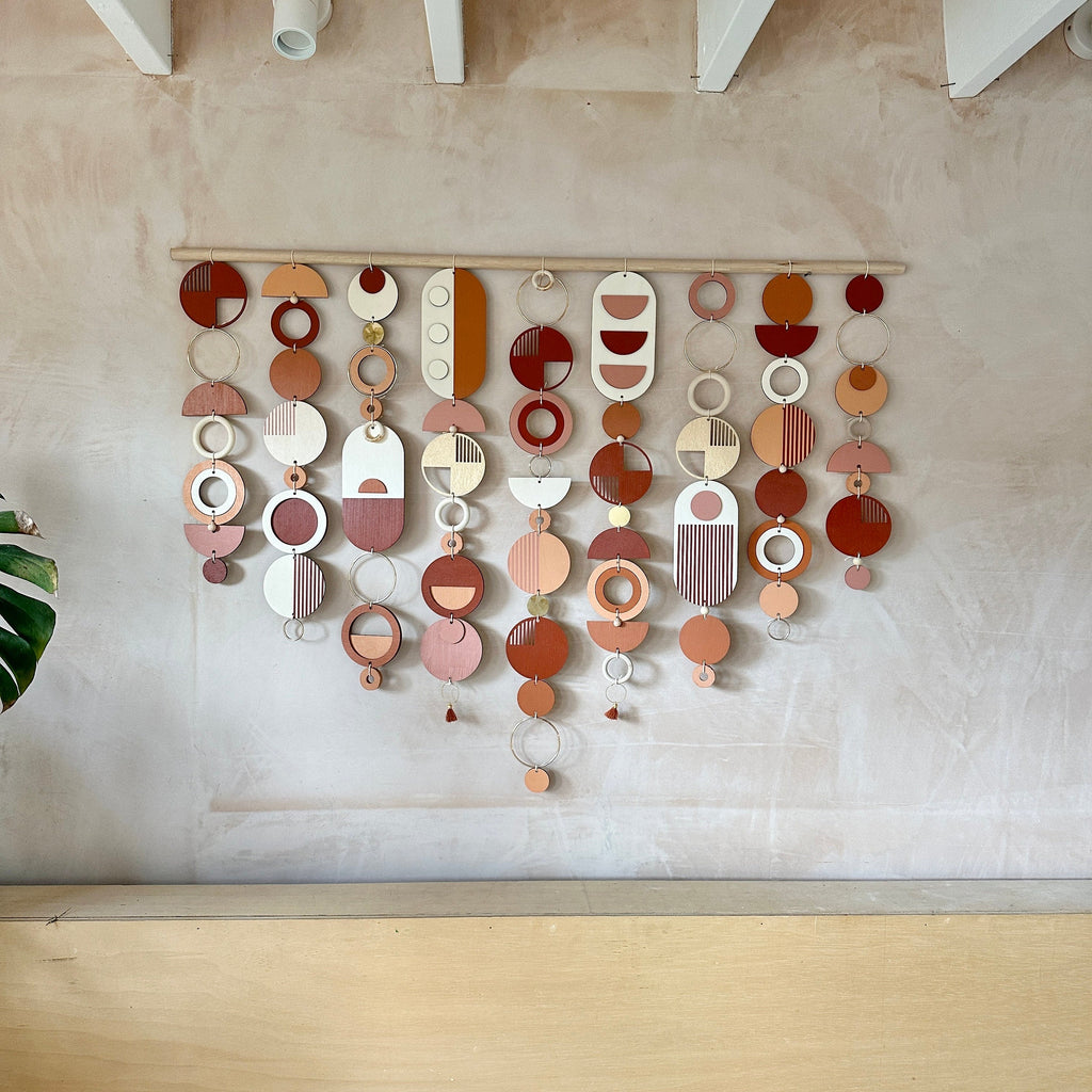 Modern Geometric Wood Wall Art Statement Piece