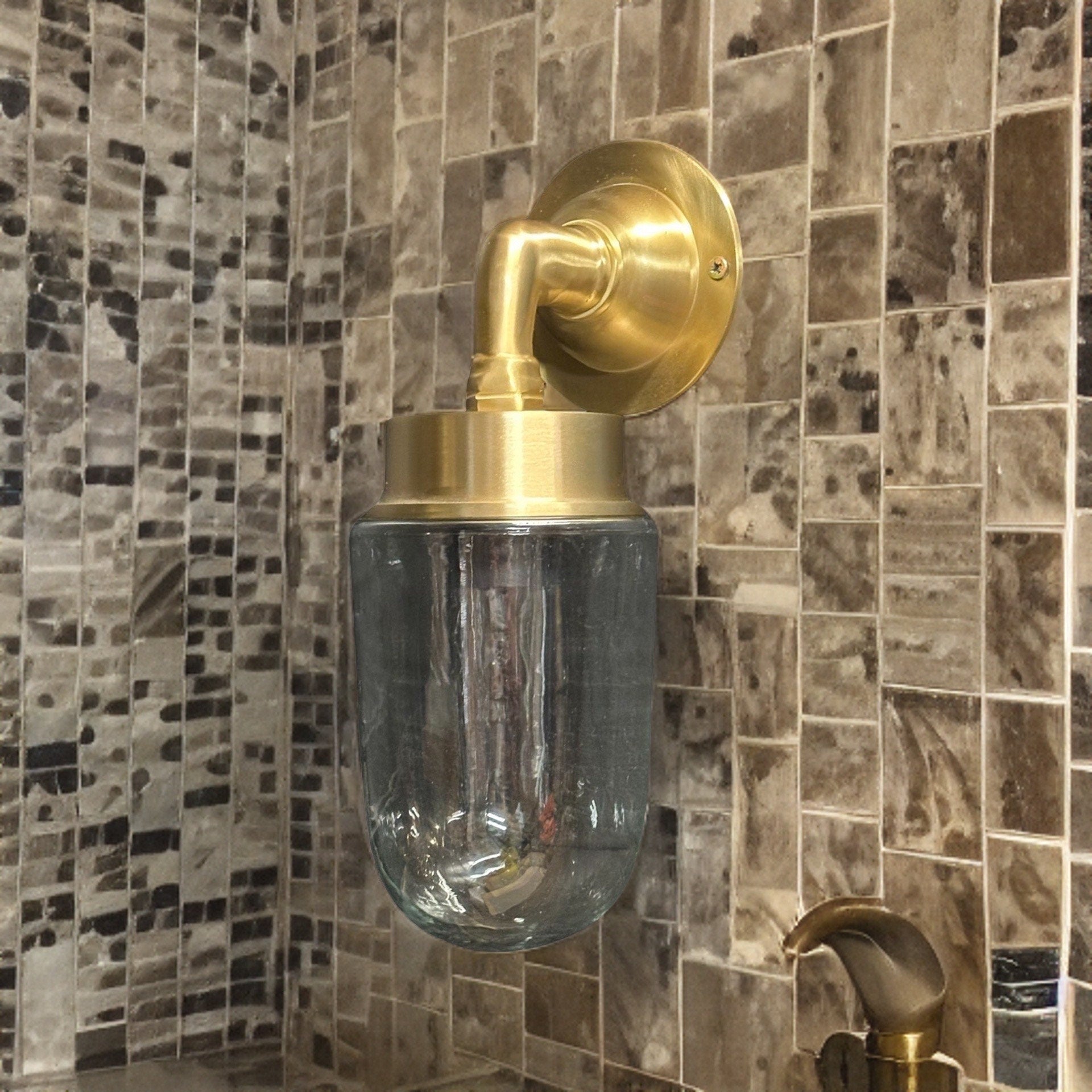Bulkhead Outdoor and Bathroom Sconce Wall Light Solid Brass 11.5 Inch