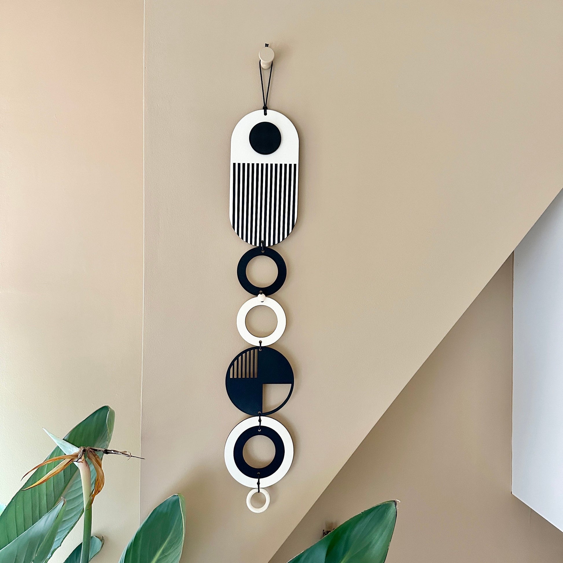 Black Monochrome Geometric Wall Art Hanging