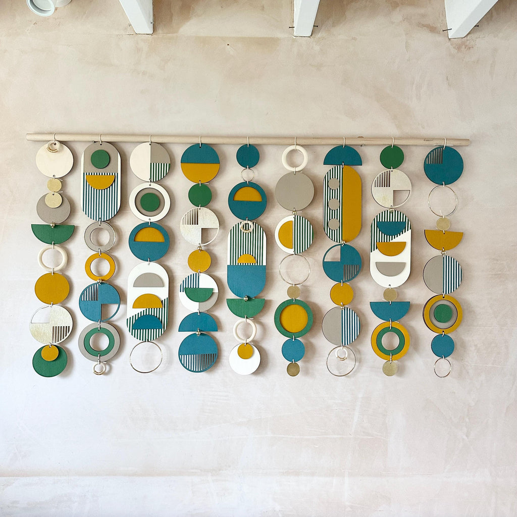 Large Geometric Wood Wall Art for Bedroom and Living Room