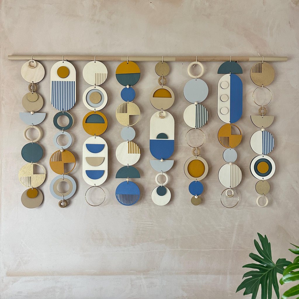 Large Abstract Wood Wall Hanging Modern Geometric Art